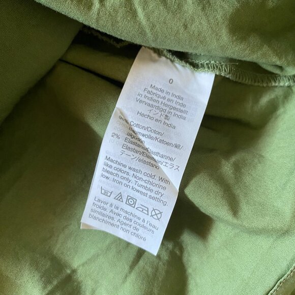 J.Crew Women’s 0 Green Sleeveless Belted Shirt Dress Collared A-Line Midi - Picture 7 of 7